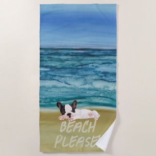 Toalha De Praia Boston Terrier Pup Beach Towel