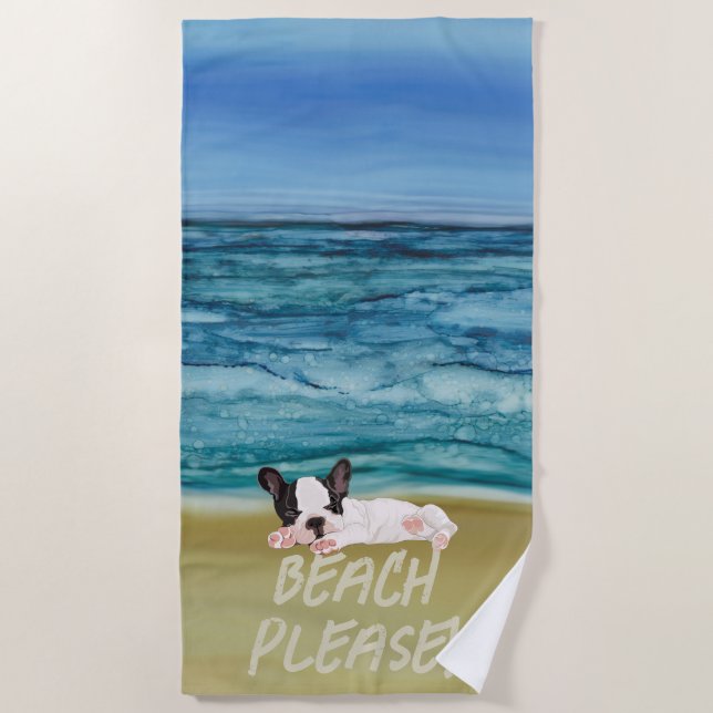 Toalha De Praia Boston Terrier Pup Beach Towel (Frente)