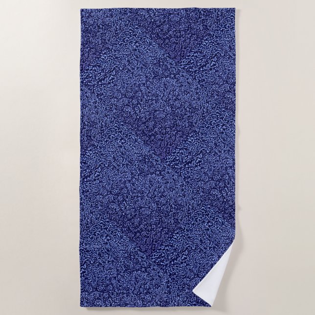 Toalha De Praia Botanical Pattern in Blue 1 (Frente)