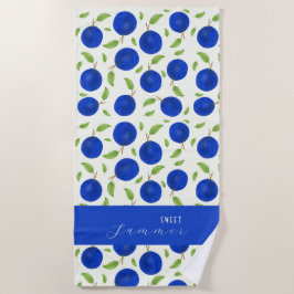 Toalha De Praia Botanical Plums Collection Ivory