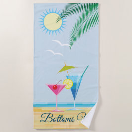 Toalha De Praia Botões para cima Cocktail Beach Towel