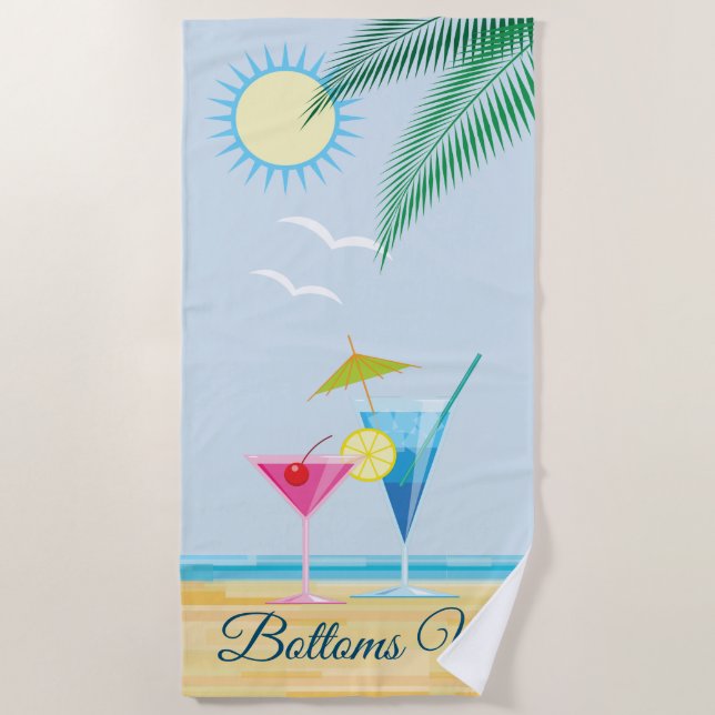 Toalha De Praia Botões para cima Cocktail Beach Towel (Frente)