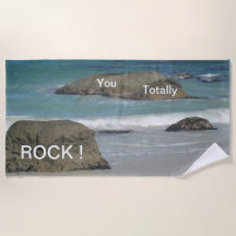 Boulders Beach Cust. Engraçado Text Beach Towel