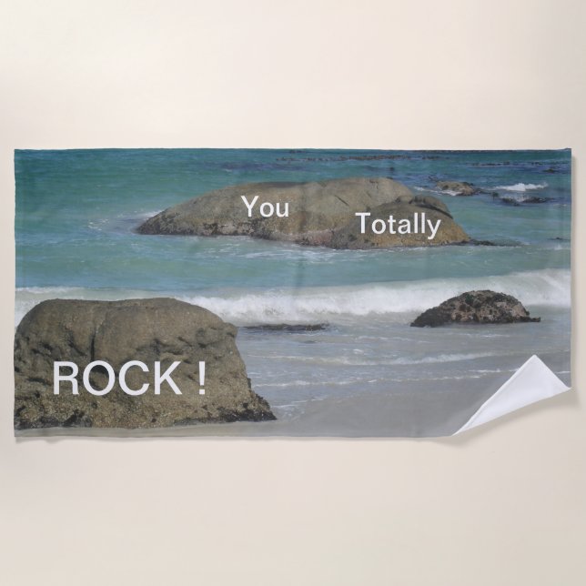 Toalha De Praia Boulders Beach Cust. Engraçado Text Beach Towel (Frente)