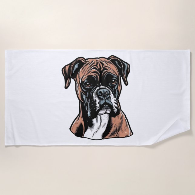 Toalha De Praia Boxer Buddy Humorous Protetor (Frente)