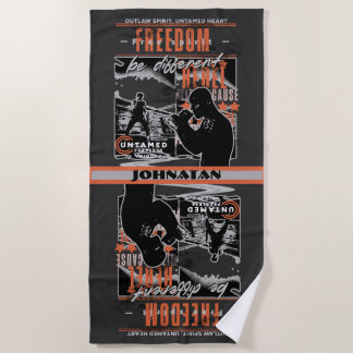 Toalha De Praia Boxing Motivation Rebel Fighter Gym Training