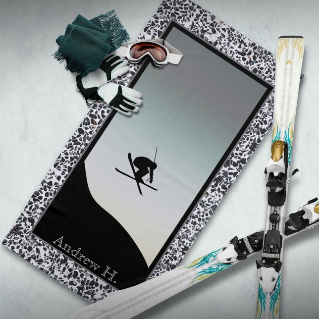 Toalha De Praia Branca Preta de Praia Neve, Pebble, Skible (Criador carregado)