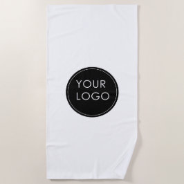 Toalha De Praia Branco mínimo de logotipo simples da empresa