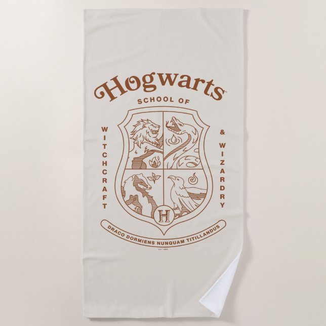 Toalha De Praia Brasão da Escola de Magia e Bruxaria HOGWARTS™ (Frente)
