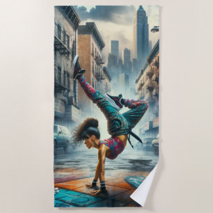 Toalha De Praia Breakdancer Women in action Silhout Nova Iorque