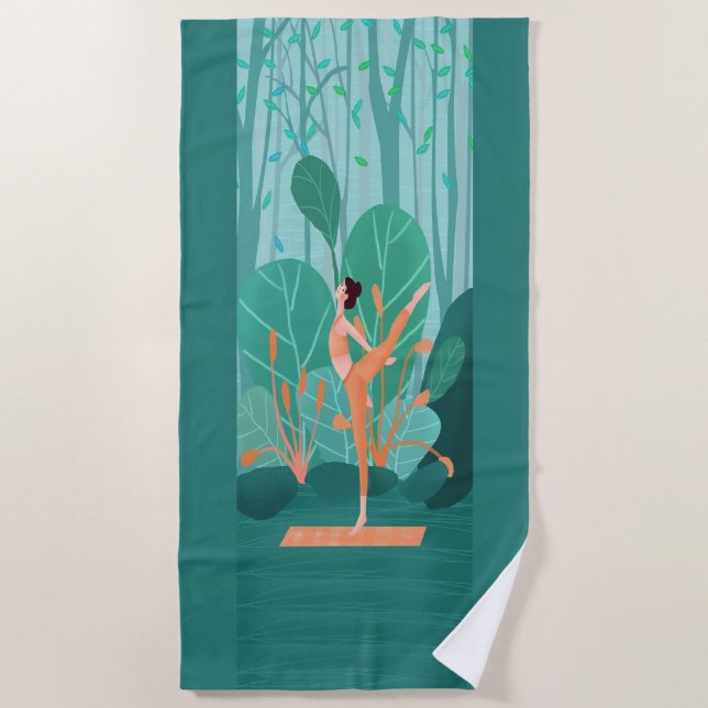 Toalha De Praia Breathe Yoga Super Yoga Girl (Frente)