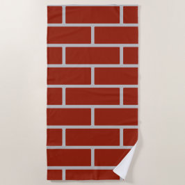 Toalha De Praia Bricks Beach Towel (Brick Red & Cinza)