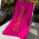 Toalha De Praia Bridesmaid Beach Towel, minimalista, de cor rosa q<br><div class="desc">Estas toalhas de praia personalizadas são perfeitas para as suas damas de honra! Personalize com sua data de casamento,  as cores e o nome do casamento.</div>