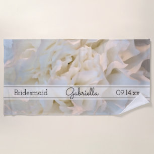 Toalha De Praia Bridesmaid do Casamento Floral Branco