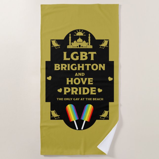Toalha De Praia Brighton Orgulho gay (Frente)