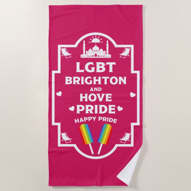 Toalha De Praia Brighton Orgulho gay (Frente)