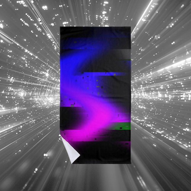 Toalha De Praia Brilho Plasma Preto (Criador carregado)