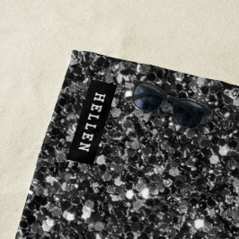 Toalha De Praia Brilho Preto