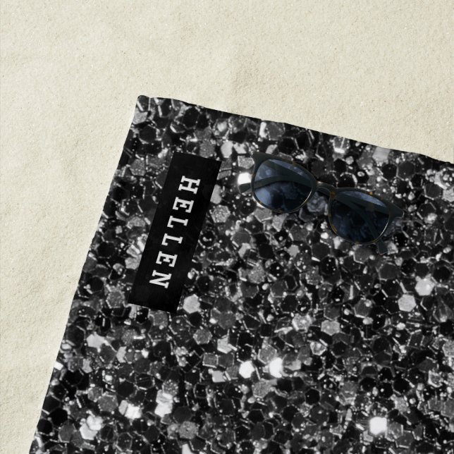 Toalha De Praia Brilho Preto (In Situ)