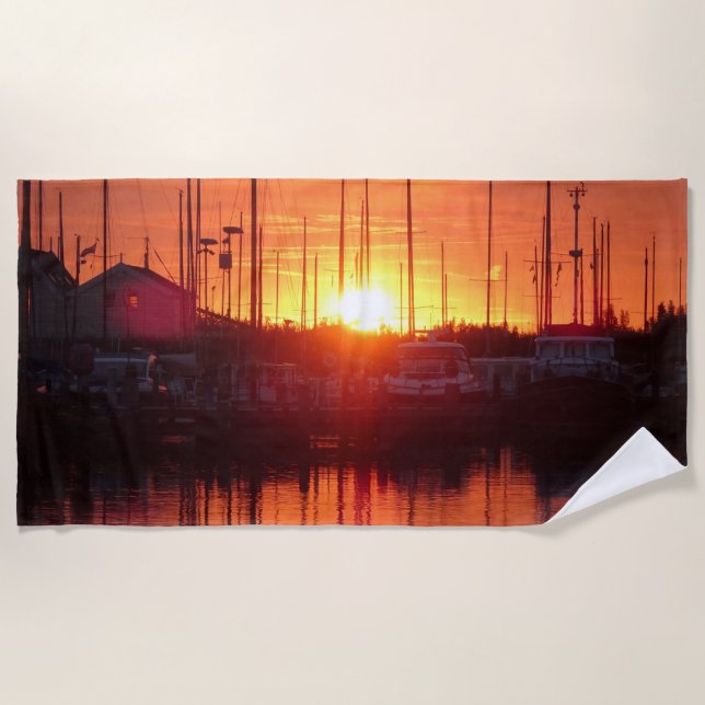 Toalha De Praia Brilho Sunset em Water Beach Towel (Frente)