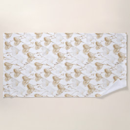 Toalha De Praia Brown Cream Boho Hearts