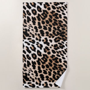 Toalha De Praia Brown Cream Lepard
