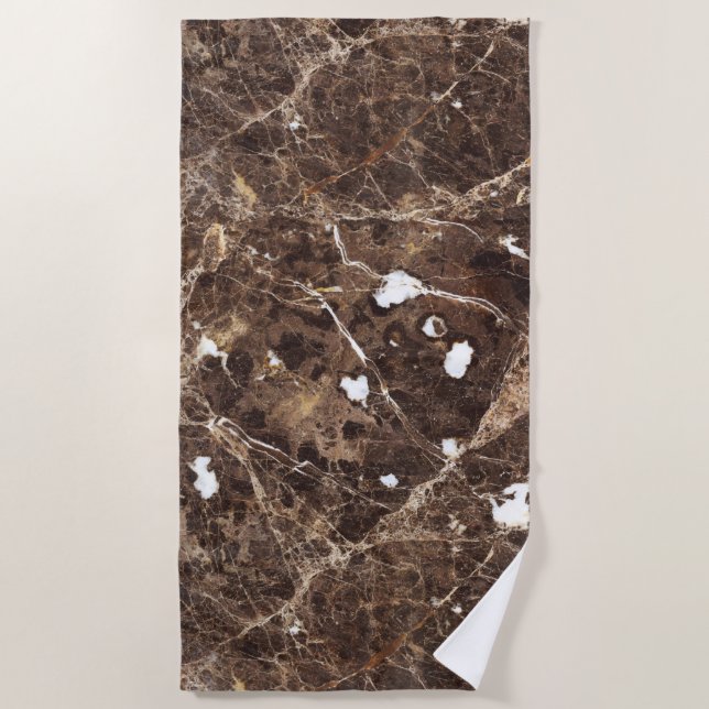 Toalha De Praia Brown Nature Marble Stone (Frente)