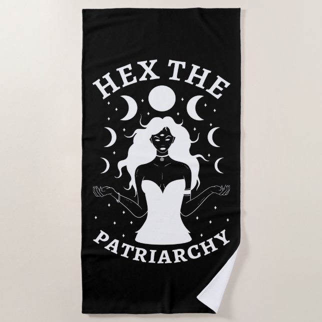 Toalha De Praia Bruxa Feminista - Hex O Patriarcado II (Frente)