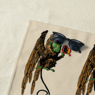 Toalha De Praia Bruxo Vintage do Oz, Chapéu de Macaco Voador Mau