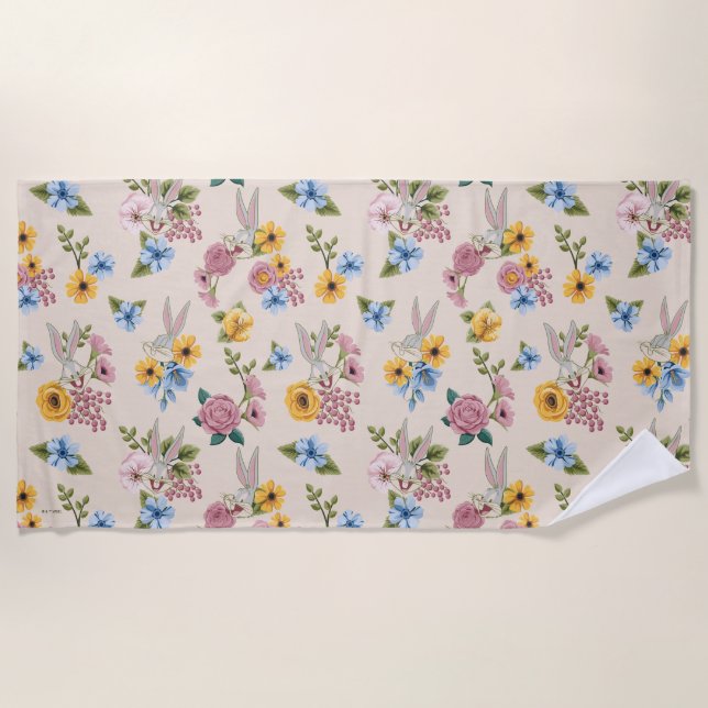 Toalha De Praia BUGS BUNNY™ Floral Embroidery Pattern (Frente)