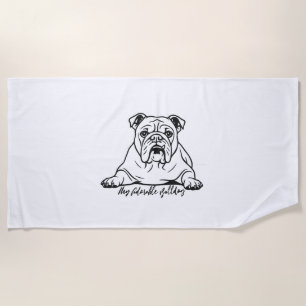 Toalha De Praia Bulldog Adorável