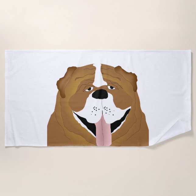 Toalha De Praia Bulldog Beach Towel (Frente)