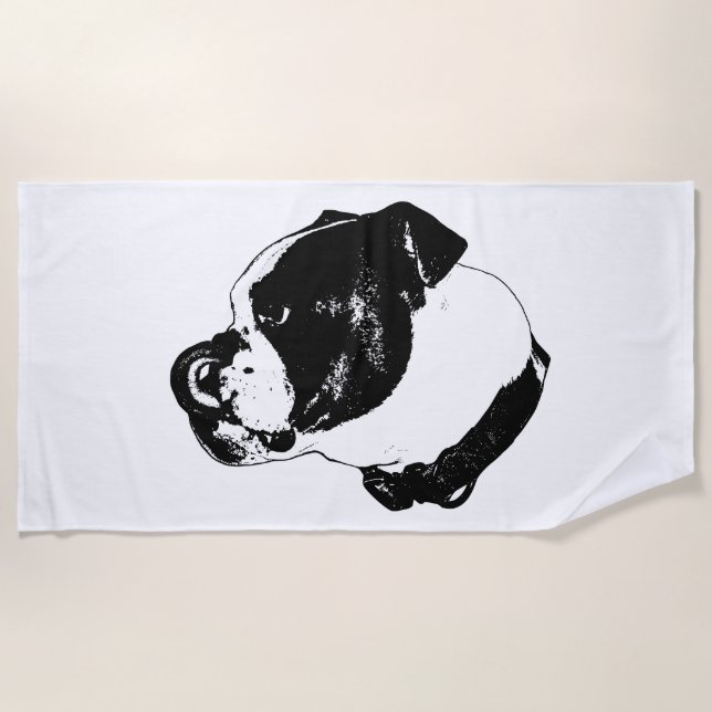 Toalha De Praia Bulldog Bold Vector Towel (Frente)