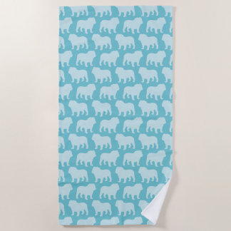Toalha De Praia Bulldog Silhouettes Pattern