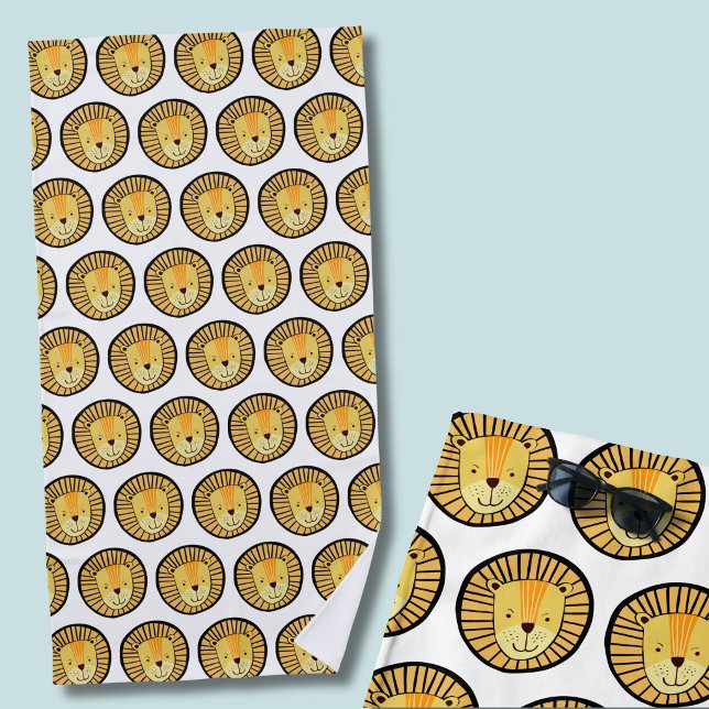 Toalha De Praia Cabeça de leão crianças (Lion pattern beach towel)
