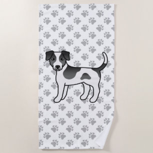 Toalha De Praia Cachorro De Cachorro Negro E Branco, Dinamarquês-S