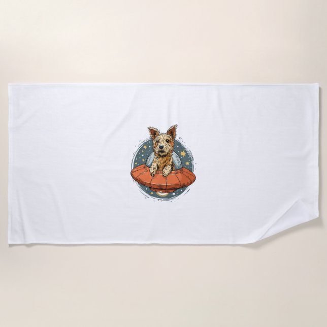 Toalha De Praia Cachorro de Rapto - Pop-up de Formação de OVNI (Frente)