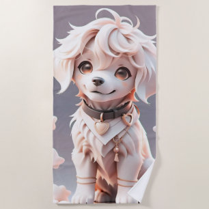 Toalha De Praia Cachorro do Retriever de Ouro Chibi