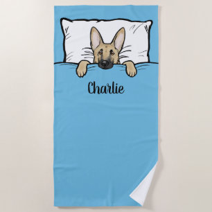 Toalha De Praia Cachorro german shepherd Personalizado