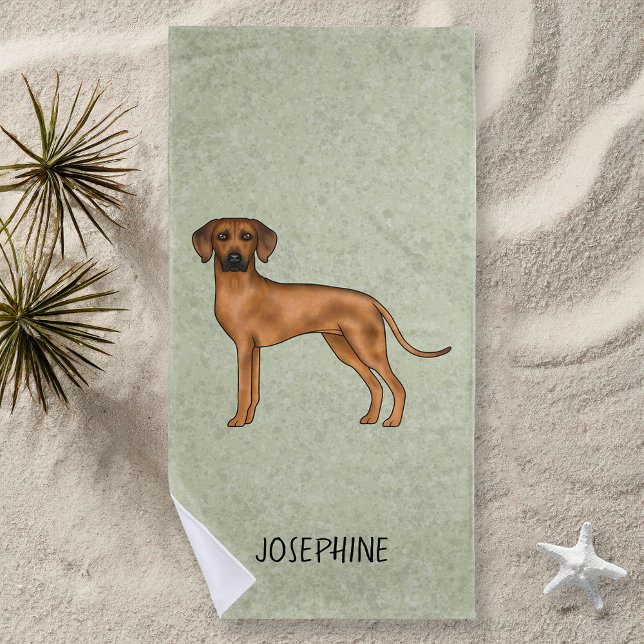 Toalha De Praia Cachorro Leão Marrom Fofo Rhodesian Ridgeback Com  (Criador carregado)