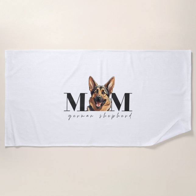 Toalha De Praia Cachorro Mãe GERMAN SHEPHERD DOG Camiseta Clássica (Frente)