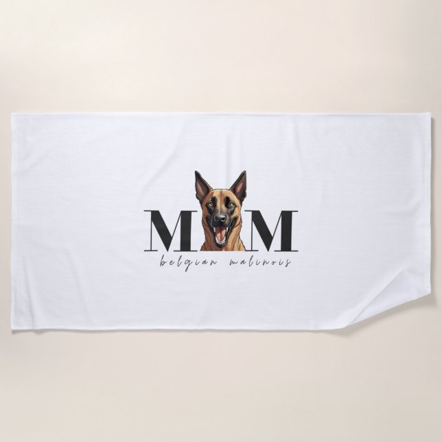 Toalha De Praia Cachorro Mãe MALINOIS Clássica T-Shirt (Frente)