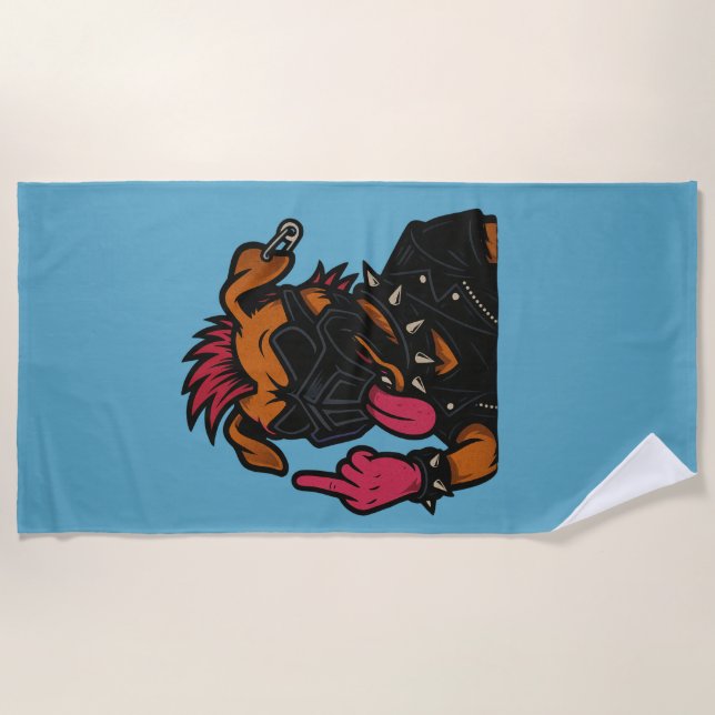 Toalha de praia cachorro maluco (Frente)