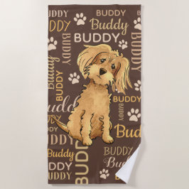 Toalha De Praia Cachorro Marrom Personalizado