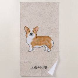 Toalha De Praia Cachorro Vermelho Pembroke Welsh Corgi Cugado Com