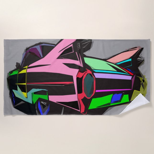 Toalha De Praia Cadillac colorido (Frente)