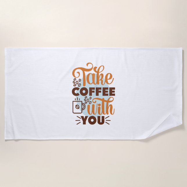 Toalha De Praia Café Arte Leve Café Com Você (Frente)