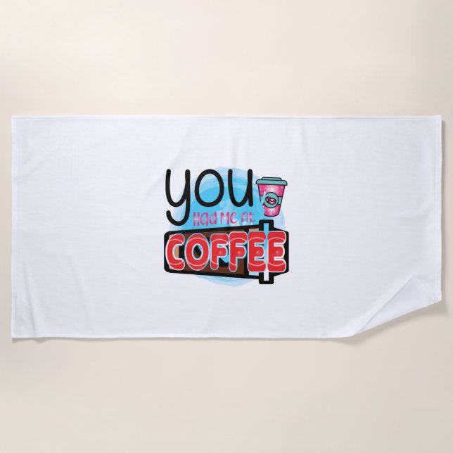 Toalha De Praia Café Arte Que Você Me Teve No Café (Frente)