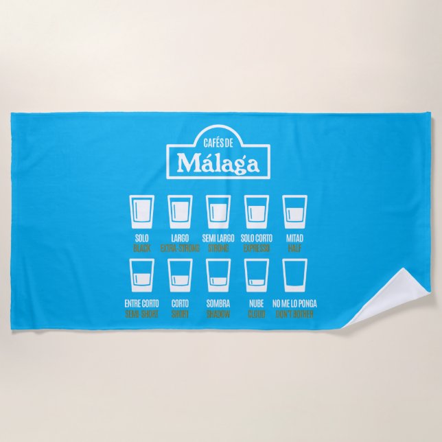 Toalha De Praia Cafés de Málaga (Frente)