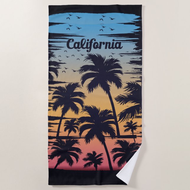 Toalha De Praia California Palm Tree Beach Towel (Frente)